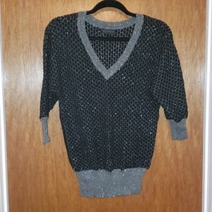 Black and Silver Knit Sweater